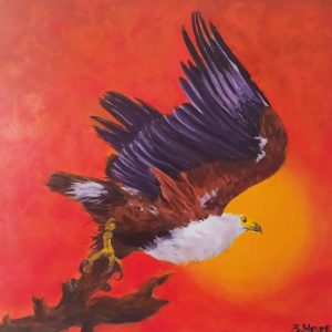 African Fish Eagle Painting by B. Meyer