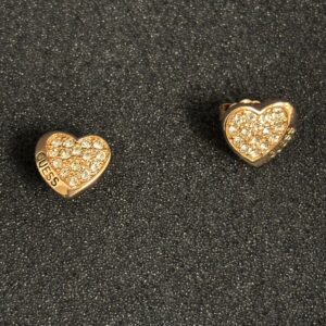 Guess Heart Shaped Stud Earrings