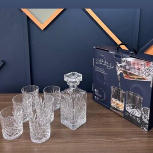 Whiskey Decanter Set with 6 Glasses